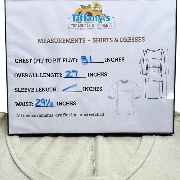 Palo Alto Back Seam Top Womens 3X Sage Green By 78 & Sunny SS Loose Fit - Picture 6 of 10